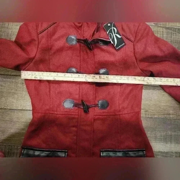 Rampage Sz Medium Burgundy Toggle Button Womens Coat Jacket Blazer NWT - Picture 6 of 7